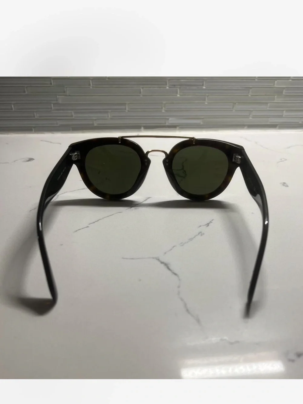 Celine Black Acetate Sunglasses with Gold Bridge
